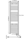 Bild 4 von EISL Badheizkörper elektrisch mit Heizstab, 50 x 180 cm, 800W, Weiß