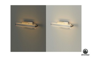 LED-Wandleuchte, Nickel matt mit Dimmer