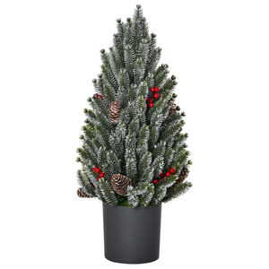 HOMCOM Künstlicher Weihnachtsbaum kleiner Tisch-Christbaum 170 Äste schneebedecktes Design einfacher