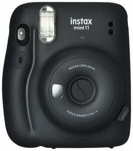 instax mini 11 Sofortbildkamera, Charcoal-Gray inkl. Batterien + Trageschlaufe + 2 Shutter Button