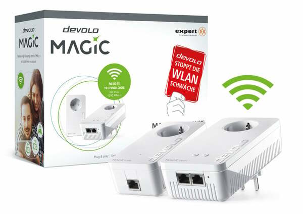 Bild 1 von DEVOLO Magic 1200+ WiFi Starter Kit Powerline (Mesh, WLAN Verstärker, Steckdose, dlan)