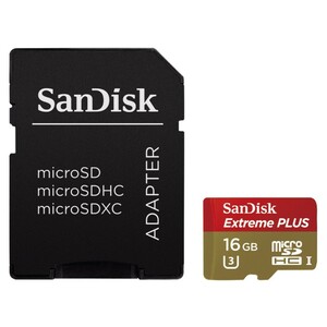 microSDHC-Card EXTREME PLUS 16 GB inkl. Adapter Speicherkarte