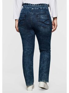 Sheego Gerade Jeans »Jeans« (mit Gürtel) im Moonwashed-Look