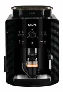 KRUPS Kaffeevollautomat EA 81R8 Arabica schwarz (Metall-Brühgruppe, Reinigungs-Programm, Entkalkungs-Programm, Milchdüse, Cappuccino)