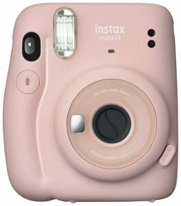 instax mini 11 Sofortbildkamera, Blush-Pink inkl. Batterien + Trageschlaufe + 2 Shutter Button