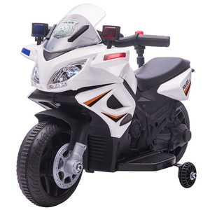 HOMCOM Kinder Polizei Elektromotorrad Polizeimotorrad Elektroauto Kinderwagen für 18 bis 36 Monaten