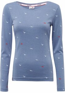 KangaROOS Langarmshirt mit süßem Pünktchen, Vogel und Anker Allover-Print