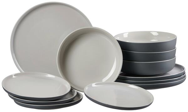 Bild 1 von Tafelservice Jasper in Grau, 12-teilig