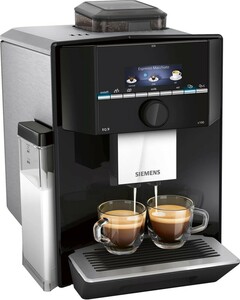 SIEMENS EQ.9 S 100 TI921509DE Kaffeevollautomat (OneTouch, Keramik-Scheibenmahlwerk, Schwarz, TFT-Farbdisplay, 290 g Bohnenbehälter, 2,3 l Wassertank, Milchbehälter, Super-Silent-Mode, Kaffeepulve