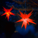 Bild 3 von AMARE 2er LED Sterne rot Durchmesser je 27 cm (je 1 m Zuleitung), LED Farbe warmweiß, CE geprüft, fü