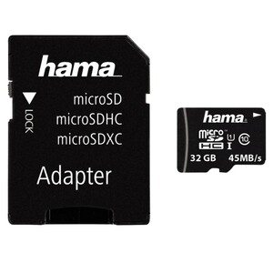 microSDHC 32GB Class 10 UHS-I 45MB/s + Adapter Speicherkarte
