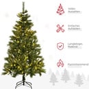 Bild 4 von HOMCOM 180 cm Weihnachtsbaum Künstlich mit 586 Astspitzen 240 LED-Leuchten Grün