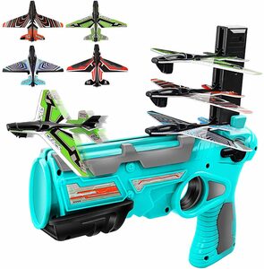 BEARSU Spielzeug-Flugzeug »Flugzeug-Spielzeug, Blasen-Katapult-Flugzeug-Spielzeugflugzeug, Ein-Klick-Auswurfmodell-Schaumstoff-Flugzeug-Schießspiel, Spielzeug mit 6-teiligem Segelflugzeug-Flug