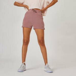 Shorts Damen Slim 520 Fitness Baumwolle mit Tasche
