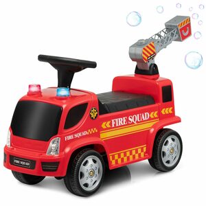 COSTWAY Rutscherauto »Schiebeauto Kinder Feuerwehrauto Spielzeugauto«, mit Leiter & Bubble Maker & Sirenengeräusche & Musik