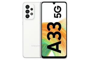 Samsung Galaxy A33 5G 128GB Awesome White Smartphone (6,4 Zoll, 48 MP, Quad-Kamera, 5.000-mAh, Octa-Core, Fingerabdrucksensor, Gesichtserkennung, weiß)