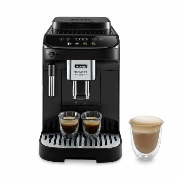 Bild 1 von De'Longhi ECAM 290.22.B Magnifica Evo schwarz Kaffeevollautomat (Kegelmahlwerk, Milchaufschäumer, herausnehmbare Brühgruppe, 250g Bohnenbehälter, 1,8l Wasserbehälter, Milchdüse)