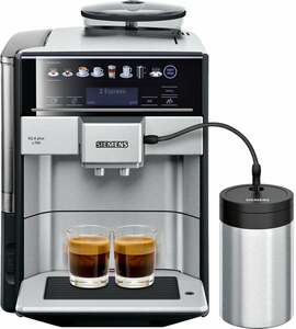SIEMENS EQ.6 plus s700 TE657M03DE Edelstahl, schwarz Kaffeevollautomat (coffeeSelect Display, autoMilk Clean, oneTouch DoubleCup, beleuchtetes Tassenpodest, iAroma System)