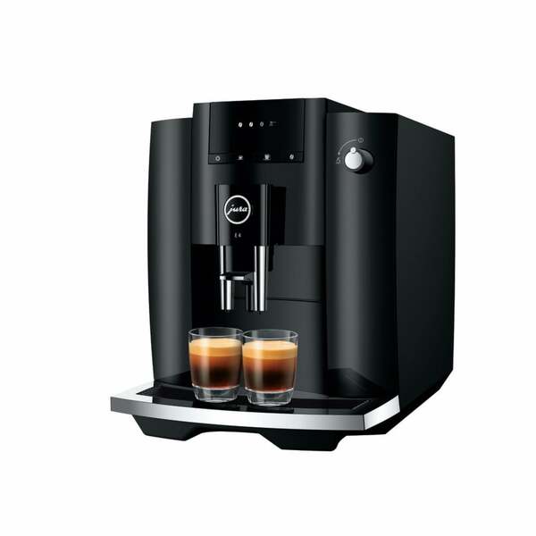 Bild 1 von JURA E4 (EA) Piano Black Kaffeevollautomat (schwarz, Symboldisplay, einstellbare Kaffeestärke, 280g Bohnenbehälter, 1,9 l Wassertank, App-Steuerung)
