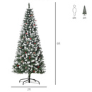 Bild 3 von HOMCOM künstlicher Weihnachtsbaum mit 618 Astspitzen 180 cm Christbaum einfacher Aufbau Tannenbaum P