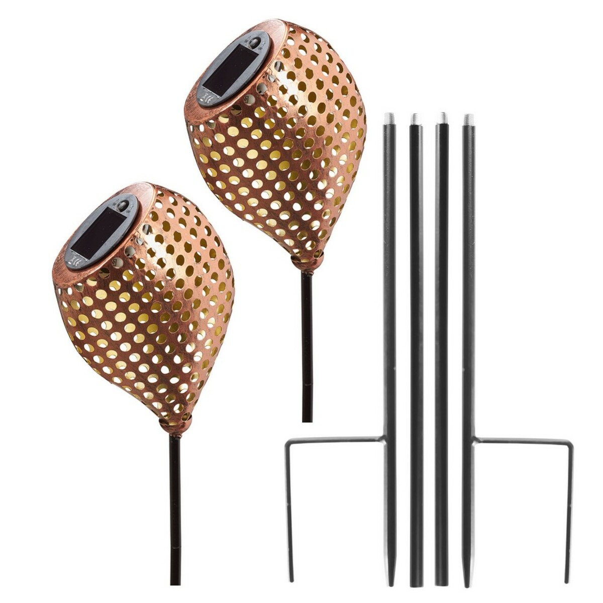 Bild 1 von AMARE Solar-LED-Dekostecker 2er Set Kupfer Kelch schräg