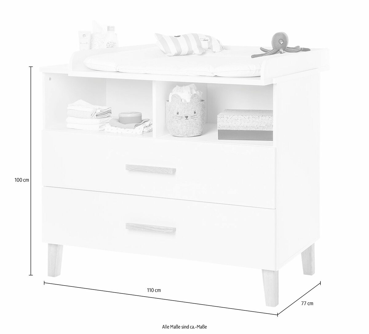 Bild 4 von Lüttenhütt Babyzimmer-Komplettset »Sparset 'Aika' 3-teilig«, (Spar-Set), Bett, Kleiderschrank und Wickelkommode