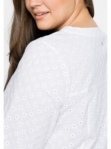 Sheego Shirtbluse »Bluse« mit eingewebten Blumenstickereien