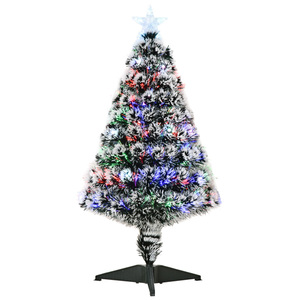 HOMCOM künstlicher Weihnachtsbaum mit LED-Licht Sieben-Farben-Lichtleiter Christbaum Tannenbaum 90 Ä