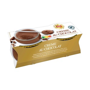 CREME AU CHOCOLATE MILCHDESSERT mit Vollmilch, Eiern, Sahne und Schokolade, 2 x 100 g = 200 g, jede Packung