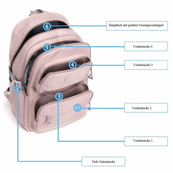 Bild 3 von Housruse Schulrucksack »Schulrucksack Jungen mädchen Teenager Schultasche Wasserdicht Rucksack Damen Herren Schulranzen Laptop Tasche Backpack Großes für den Schulalltag (23L)«