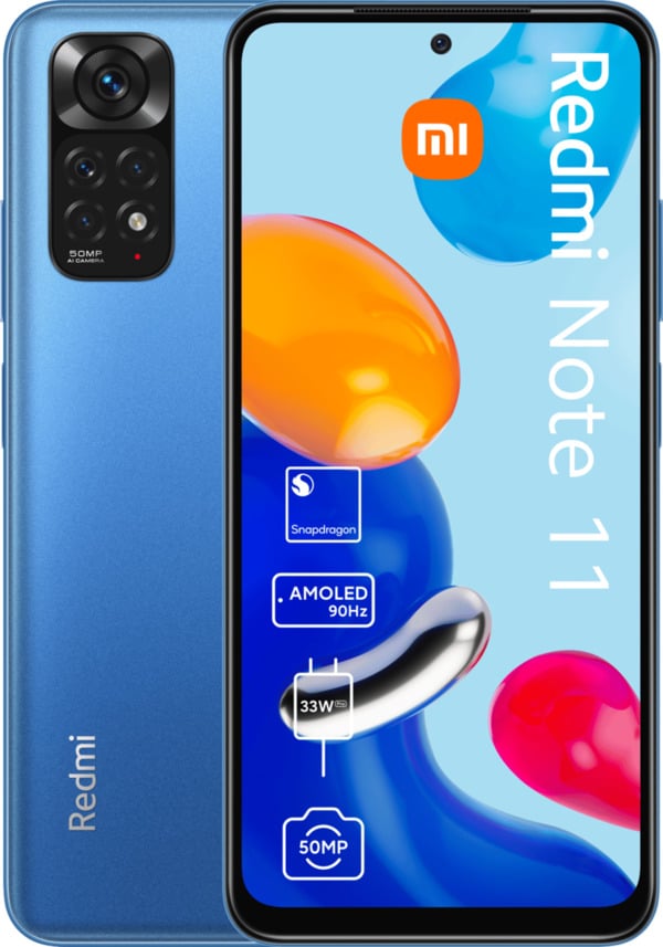 Bild 1 von Xiaomi Redmi Note 11 4GB+128GB Twilight Blue Smartphone (6,43 Zoll, 50 MP, Quad-Kamera, 5.000-mAh, Octa-Core, Fingerabdrucksensor, Gesichtsentsperrung, blau)