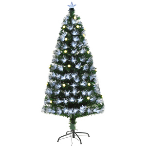 HOMCOM künstlicher Weihnachtsbaum mit Fernsteuerung LED-Leuchten Christbaum Tannenbaum PVC Metall Gr