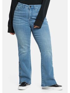 Sheego Bootcut-Jeans »Jeans« mit Zierknopfleiste am Saum