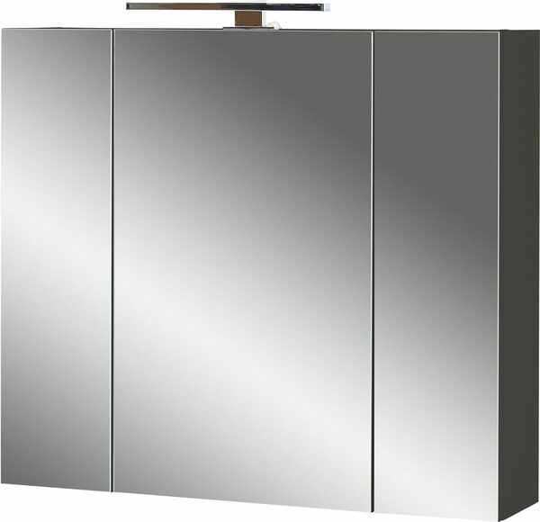 Bild 1 von GERMANIA Badezimmerspiegelschrank »Yonkers« Made in Germany, Melaminharzbeschichtet, Hochwertige ABS-Kanten, 3-D Spiegel, Türdämpfung, Verstellbare Einlegeböden, mittlere Tür re/li anschla