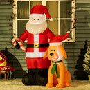 Bild 3 von Outsunny 157 cm Aufblasbarer Weihnachtsmann mit Hund Weihnachtsdeko mit LED
