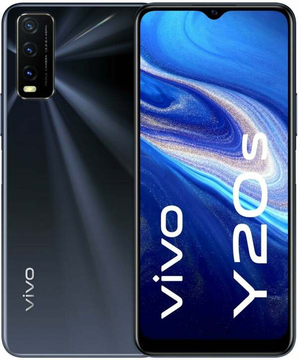 Bild 1 von vivo Y20s 4GB + 128GB Obsidian Black Smartphone (6,51 Zoll, 13 MP, Triple-Kamera, 5.000-mAh, Octa-Core, Fingerabdrucksensor, schwarz)