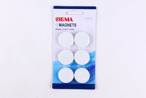 SIGMA Magnet,  Ø 32 mm, weiß, 6 Stück