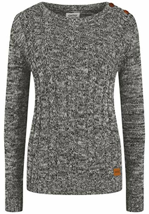 Bild 1 von OXMO Phia Damen Strickpullover Grobstrick Pullover, Größe:L, Farbe:Dark Grey (792890)