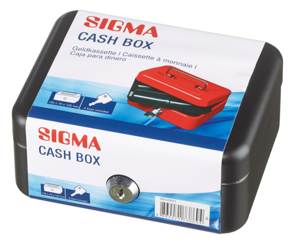 Bild 1 von SIGMA Geldkassette 8878XS, Stahlblech, 150 x 125 x 70 mm, schwarz