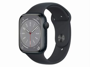 Apple Watch Series 8, 45 mm, Aluminium mitternacht, Sportarmband mitternacht
