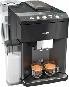 SIEMENS Kaffeevollautomat EQ.5 500 integral TQ505D09, einfache Bedienung, integrierter Milchbehälter, zwei Tassen gleichzeitig
