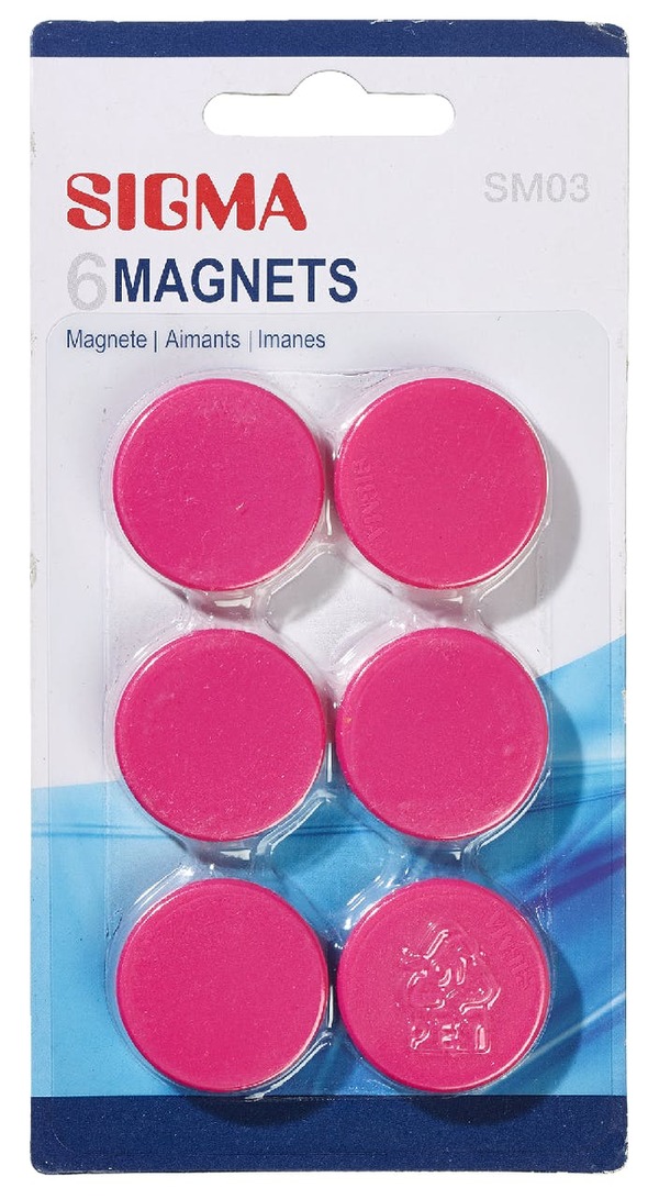 Bild 1 von SIGMA Magnet,  Ø 32 mm, rosa, 6 Stück