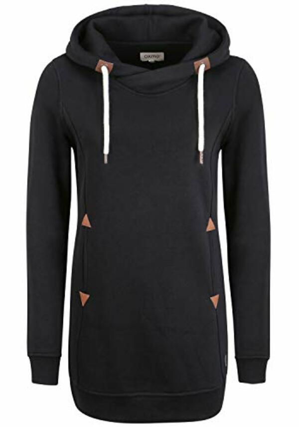 Bild 1 von OXMO Vicky Hood Long Damen Kapuzenpullover Hoodie Pullover mit Kapuze, Größe:S, Farbe:Black (799000)