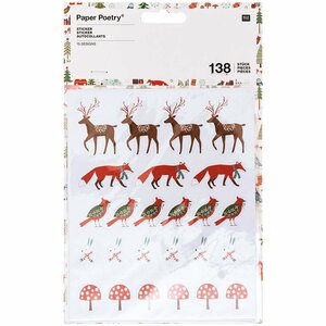 Paper Poetry Sticker Wintertiere rot 138 Stück