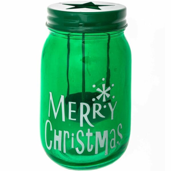 Bild 1 von Teelichthalter Merry Christmas grün 14x7,5cm