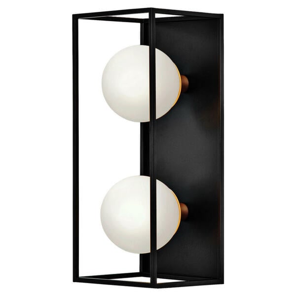 Bild 1 von LEDVANCE Badezimmer-Wandleuchte Square 756922 schwarz weiß Metall Glas B/H/L: ca. 15x15x35 cm G9