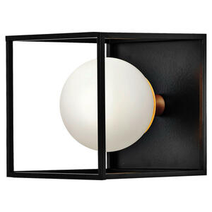 LEDVANCE Badezimmer-Wandleuchte Square 756908 schwarz weiß Metall Glas B/H/L: ca. 15x17,5x15 cm G9