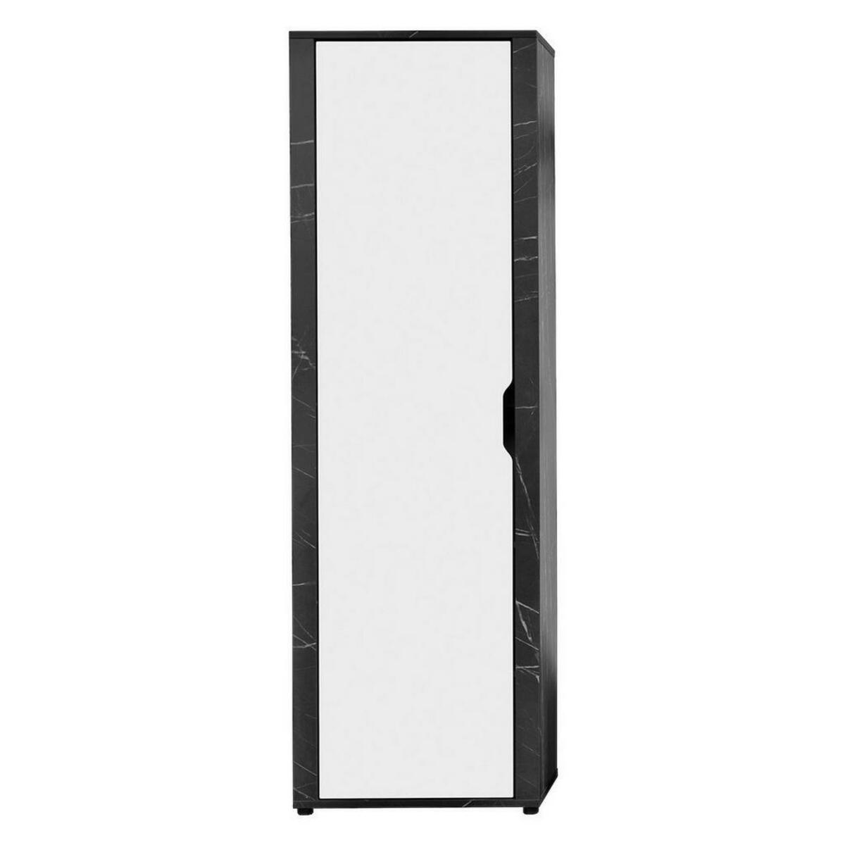 Bild 1 von Garderobenschrank Zypern weiß Hochglanz schwarz Marmor Optik B/H/T: ca. 60x192x35 cm
