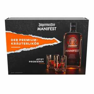 Jägermeister Manifest 38,0 % vol 0,5 Liter Geschenkbox mit 2 Gläsern