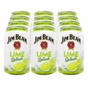 Jim Beam Lime Splash Mixgetränk 10,0 % vol 0,33 Liter, 12er Pack